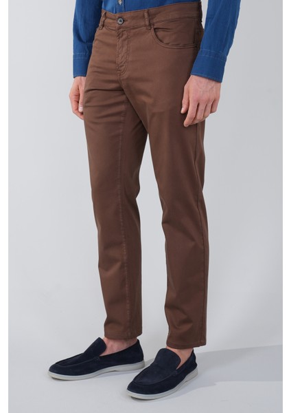 Erkek Kahve Chino Pamuklu 5 Cepli Spor Pantolon PNS25Y25103_D11 modelleri