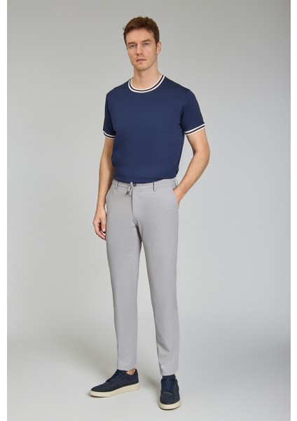 Erkek Gri Jogger Cepli Lastikli Rahat Spor Pantolon PNS25Y25100_D55