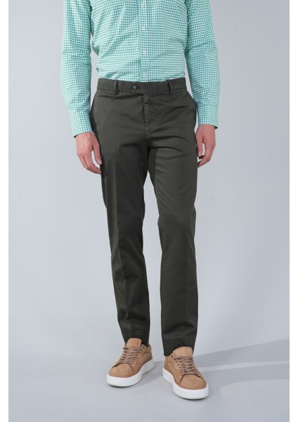 Haki Pamuklu 4 Cepli Erkek Basic Spor Pantolon PNS25Y25104_D49
