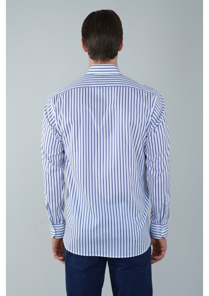 Regular Fit Uzun Kollu Lacivert Pamuk Erkek Gömlek GMCZG250117_D39 fiyatları