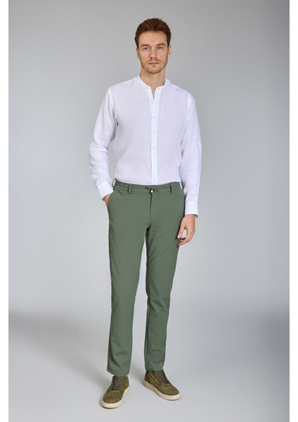 Erkek Yeşil Jogger Cepli Lastikli Rahat Spor Pantolon PNS25Y25100_D47