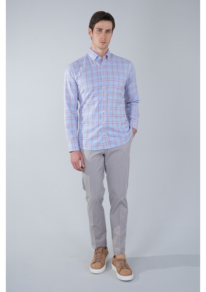 Uzun Kol Paşa Yaka Tek Cep Turuncu Pamuk Erkek Gömlek GMCZG250004_D64 indirimleri