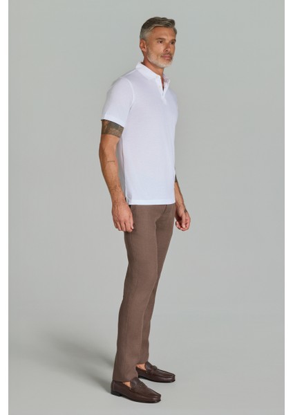 Polo Yaka Beyaz Doğal Pamuk Erkek Tshirt TS25Y25103_D01 modelleri