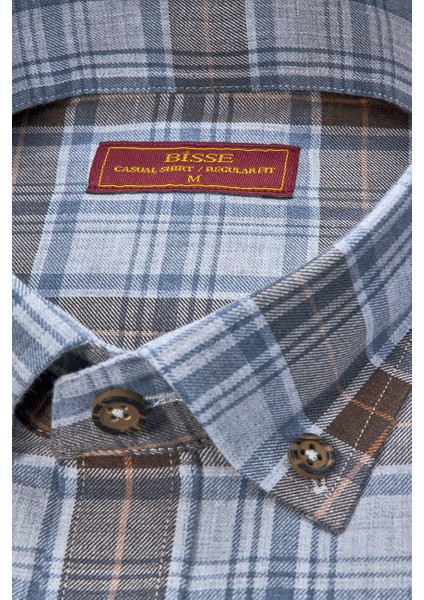 Regular Fit Paşa Yaka Desenli Pamuk Erkek Gömlek GMEKS4KPS242071_E11 fırsatları