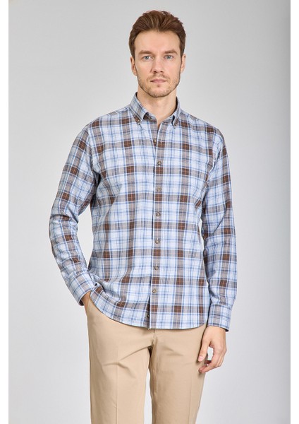 Regular Fit Paşa Yaka Desenli Pamuk Erkek Gömlek GMEKS4KPS242071_E11 indirimleri