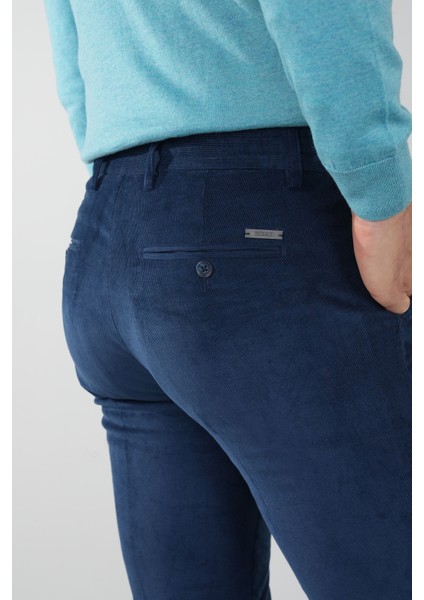 Lacivert Kadife Pamuklu Likralı Esnek Rahat Jagger Erkek Pantolon PNS24K24009_D39 modelleri