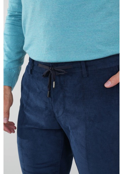 Lacivert Kadife Pamuklu Likralı Esnek Rahat Jagger Erkek Pantolon PNS24K24009_D39 fırsatları