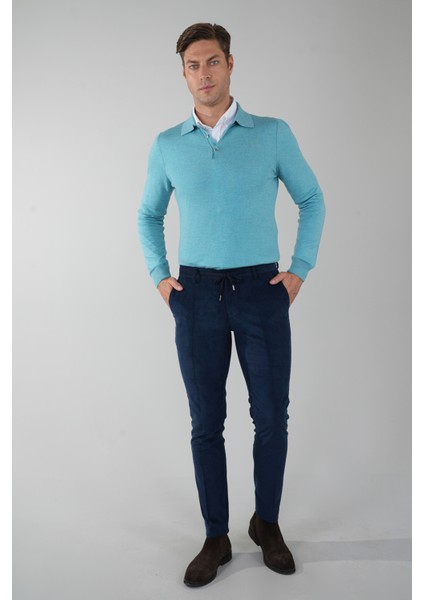 Lacivert Kadife Pamuklu Likralı Esnek Rahat Jagger Erkek Pantolon PNS24K24009_D39 indirimleri