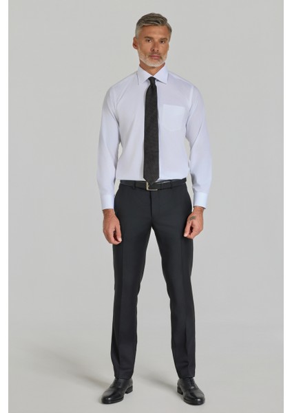 Regular Fit Klasik Yaka Beyaz Pamuk Erkek Gömlek GMKLS4KB242054_D01