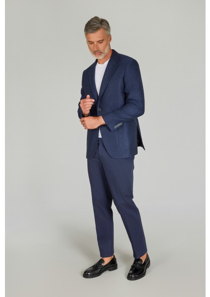 Erkek Regular Fit Pamuk Keten Ceket Lacivert PCK25Y25001_D39 modelleri