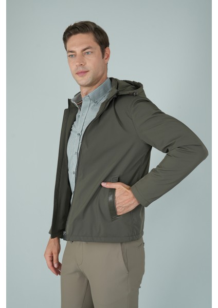 Deri Detaylı Regular Fit Erkek Haki Mont MNT24K24002_D49 indirimleri