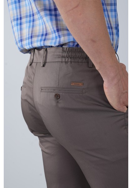 Erkek Açık Kahve Pamuklu Comfort Lastikli Bağcıklı Spor Pantolon PNS25Y25102_10 modelleri