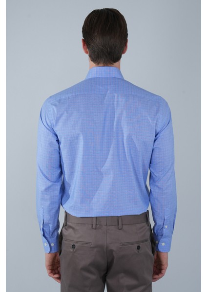 Regular Fit Uzun Kollu Pamuk Mavi Erkek Gömlek GMEKS250010_35 fiyatları