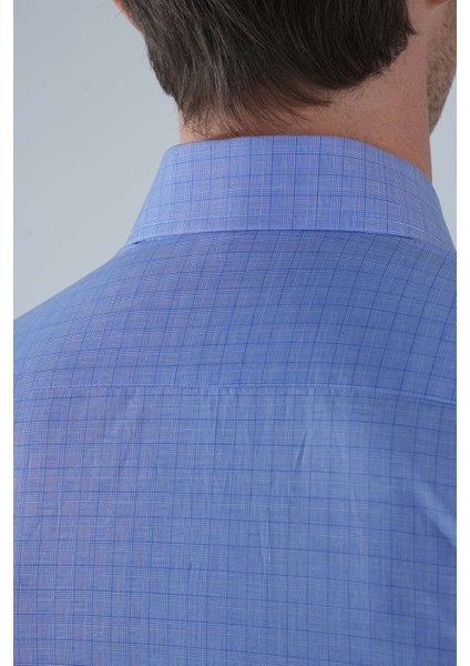 Regular Fit Uzun Kollu Pamuk Mavi Erkek Gömlek GMEKS250010_35 modelleri