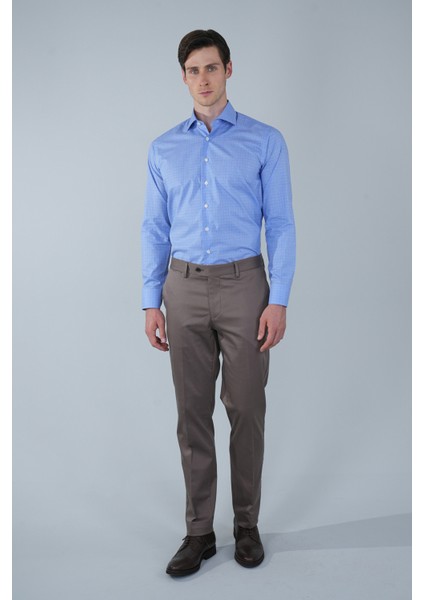 Regular Fit Uzun Kollu Pamuk Mavi Erkek Gömlek GMEKS250010_35 indirimleri