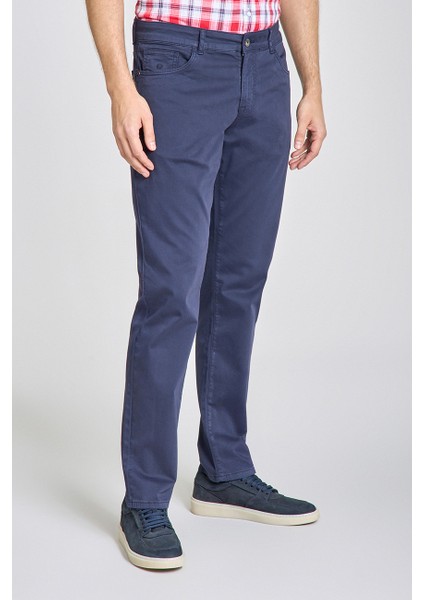 Erkek Lacivert Chino Pamuklu 5 Cepli Spor Pantolon PNS25Y25103_D39 modelleri
