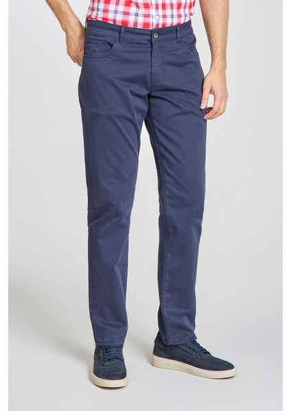 Erkek Lacivert Chino Pamuklu 5 Cepli Spor Pantolon PNS25Y25103_D39 fırsatları