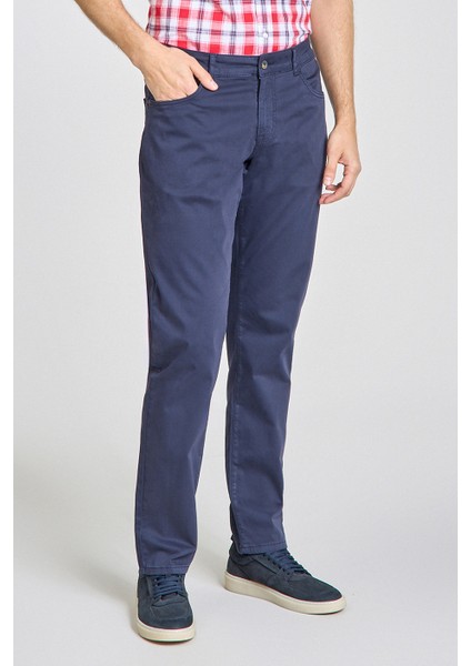 Erkek Lacivert Chino Pamuklu 5 Cepli Spor Pantolon PNS25Y25103_D39 indirimleri