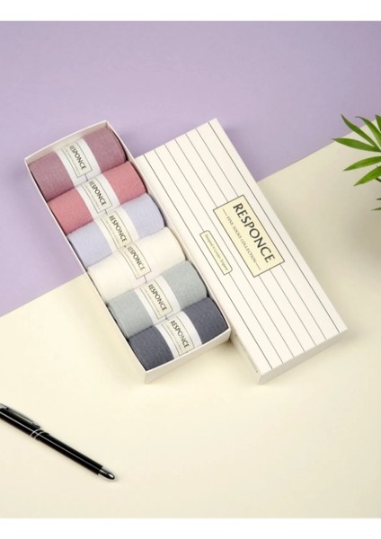 Unisex 6 Çift Tenis Çorabı Erkek Kolaj Çorabı Kadın Kolaj Çorabı Renkli Tenis Çorabı 38-44