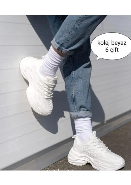 Unisex 6 Çift Tenis Çorabı Erkek Kolaj Çorabı Kadın Kolaj Çorabı Renkli Tenis Çorabı 38-44 indirimleri