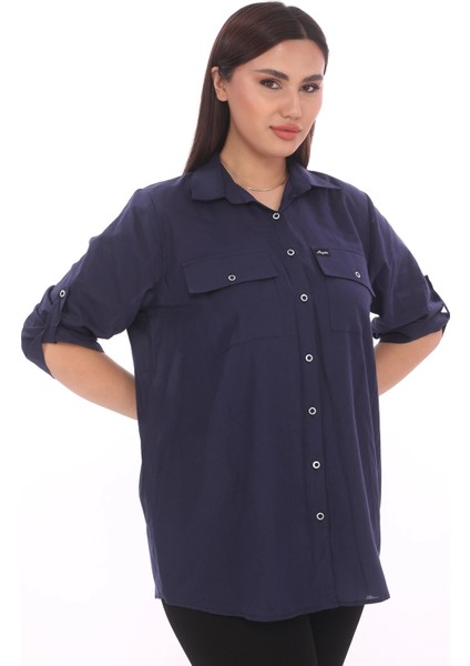 %100 Cotton Büyük Beden Natural Gömlek modelleri