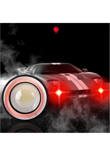 Mercekli Angel Yuvarlak LED Kırmızı Sis Farı 7.6cm Metal Gövde fırsatları