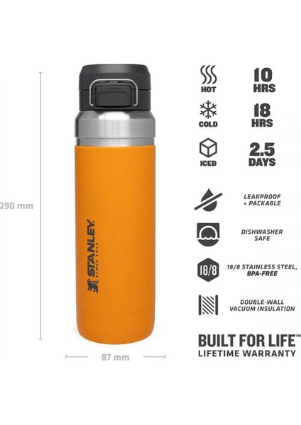 Go Quick Flip Paslanmaz Çelik Soğuk Su Termosu 1.06Lt Saffron fırsatları