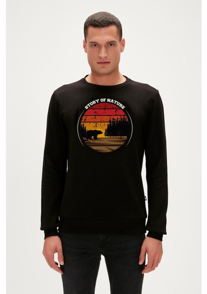 Story Crewneck Erkek Siyah Sweatshirt 23.02.12.023-C01