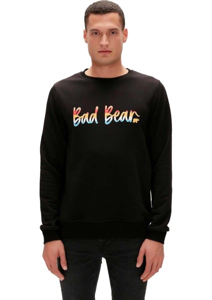 Manuscript Crewneck Erkek Siyah Sweatshirt 23.02.12.016-C01