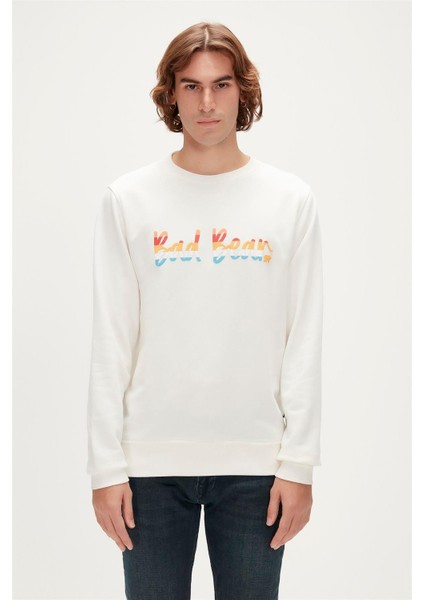 Manuscript Crewneck Erkek Beyaz Sweatshirt 23.02.12.016-C04