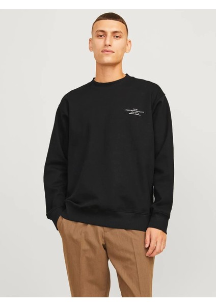 Jprblachad Erkek Siyah Sweatshirt 12261386-BLACK