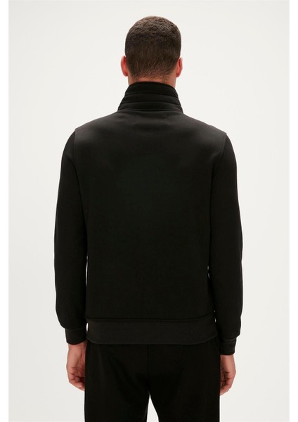 More Bear Full-Zip Hoodie Siyah Fermuarlı Erkek Sweatshirt indirimleri