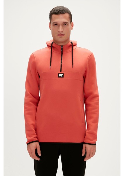 Defence Half-Zip Hoodie Erkek Kırmızı Sweatshirt 19.02.27.027-C109