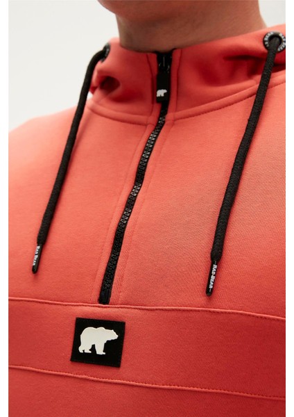 Defence Half-Zip Hoodie Erkek Kırmızı Sweatshirt 19.02.27.027-C109 modelleri