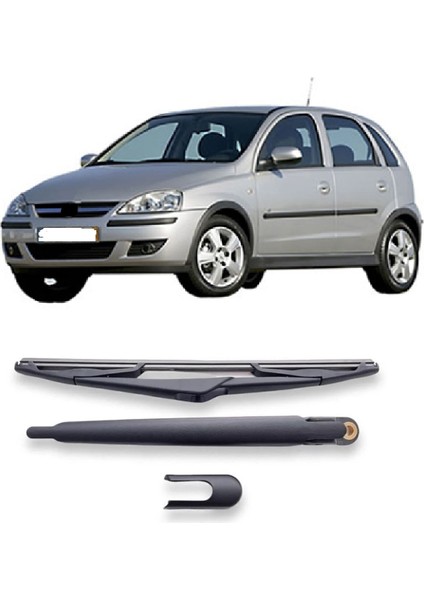 Opel Corsa C 2000-2006 Arka Cam Silecek Kolu ve Süpürgesi Kapak Takımı 1273391