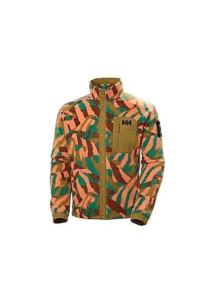 Panorama Printed Pile Snap Mont Erkek Polar