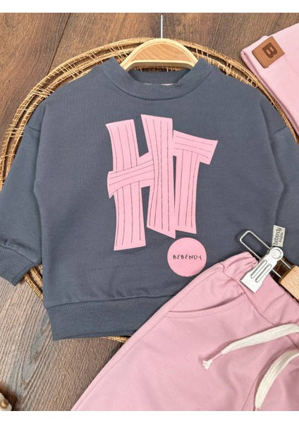 Bolyy Baby Hi Kabartma Baskılı Bereli Arma Detaylı Oversize (Geniş Kalıp) Kız Bebek Takım fiyatları