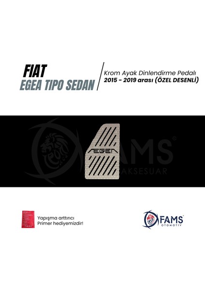 Fiat Egea Uyumlu Özel Desenli Krom Ayak Dinlendirme Pedalı Ayak Dayama Pedalı 2015-2019 Sedan fiyatları