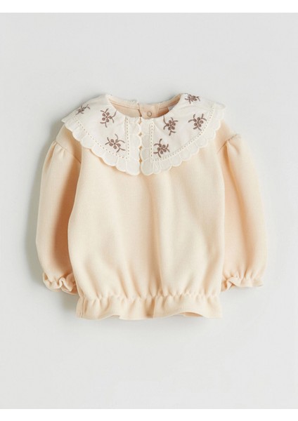 Lcw Baby Bej Bebe Yaka Uzun Kollu Kız Bebek Bluz ve Tayt 2'li fiyatları