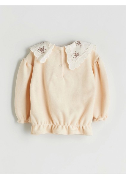 Lcw Baby Bej Bebe Yaka Uzun Kollu Kız Bebek Bluz ve Tayt 2'li fırsatları