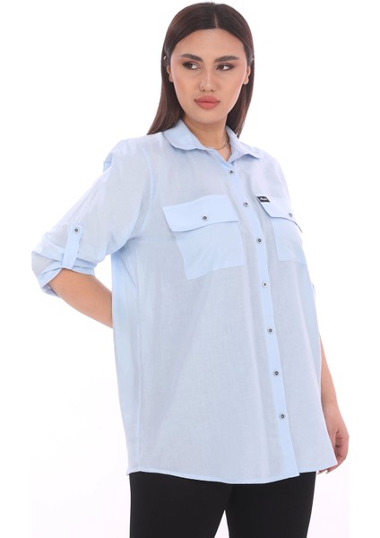 %100 Cotton Büyük Beden Natural Gömlek modelleri