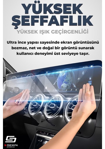 S-Dizayn Peugeot 208 Active 9h Nano Multimedya Ekran Koruyucu 7 Inç Parlak 2012-2019 A+ Kalite fiyatları