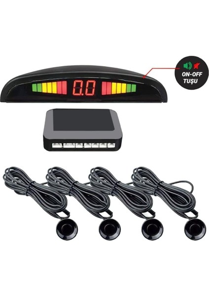 Oto Park Sensörü Siyah LED Ekranlı
