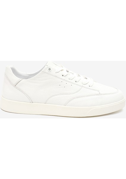 Erkek Kirli Beyaz Hakiki Deri Sneaker Ayakkabı 5Y1CA64676
