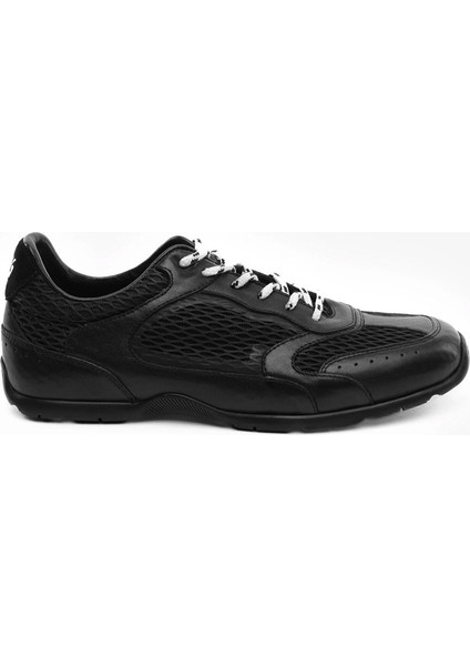 Erkek Siyah Hakiki Deri Sneaker Ayakkabı 5Y1SA18530