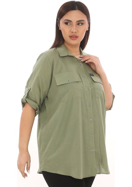 %100 Cotton Büyük Beden Natural Gömlek modelleri