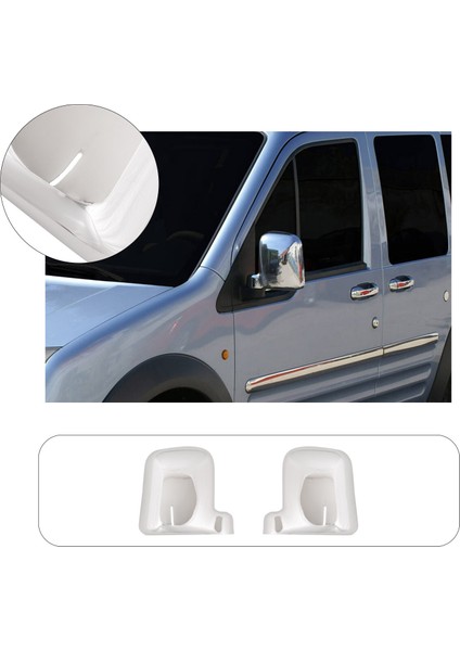 Ford Connect Uyumlu 2002-2009 Ayna Kapağı 2 Parça Abs Krom Kaplama