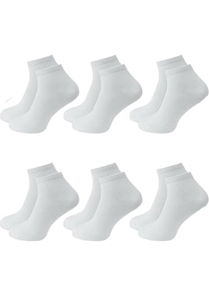 Bambu Yarım Konç 6 Çift Tenis Çorabı Erkek Kolaj Çorabı Kadın Kolaj Çorabı Beyaz Tenis Çorabı 40-44