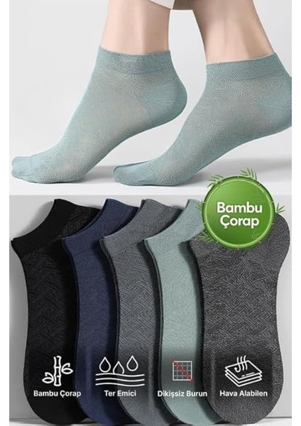 Bambu Yarım Konç 6 Çift Tenis Çorabı Erkek Kolaj Çorabı Kadın Kolaj Çorabı Renkli Tenis Çorabı 40-44