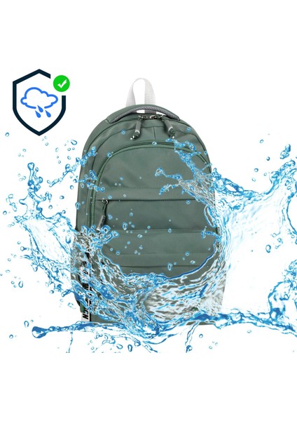 Su Itici Terletmez Kumaş Lise ve Ortaokul Unisex Sırt Çantası Günlük Çanta Özel Kumaş Cepli Desenli